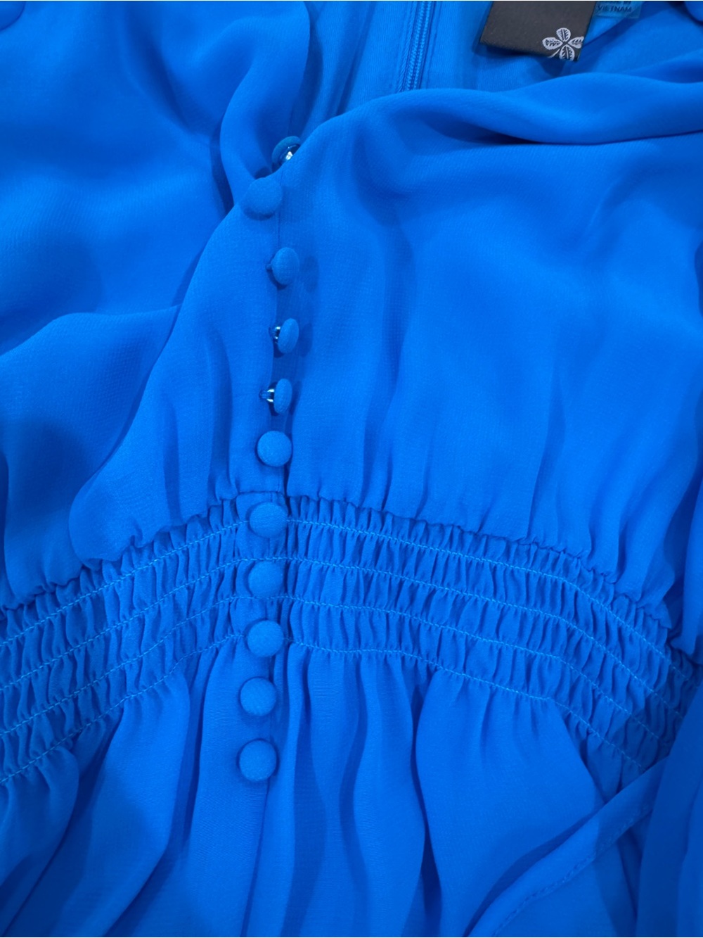 Bright Blue Ruffle Hem Dress - Picture 3 of 5